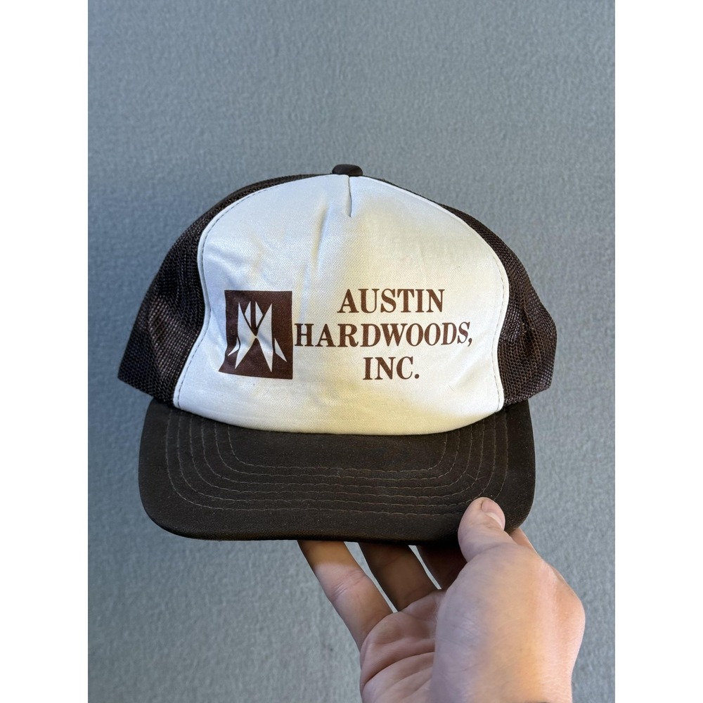 Vintage Austin Hardwoods Vernon Hat‎ Cap Snap Back Mens One Size Brown Trucker